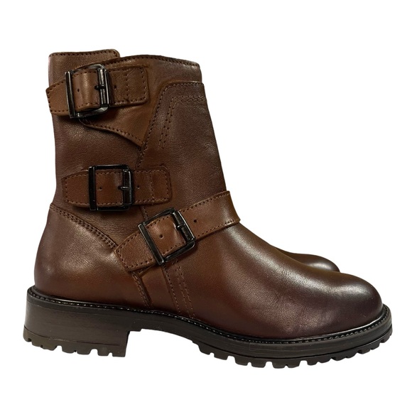 Bolttlegger Shoes - Bootlegger‎ Astra Buckled Moto Boots Womens Size EU38 US7-7.5